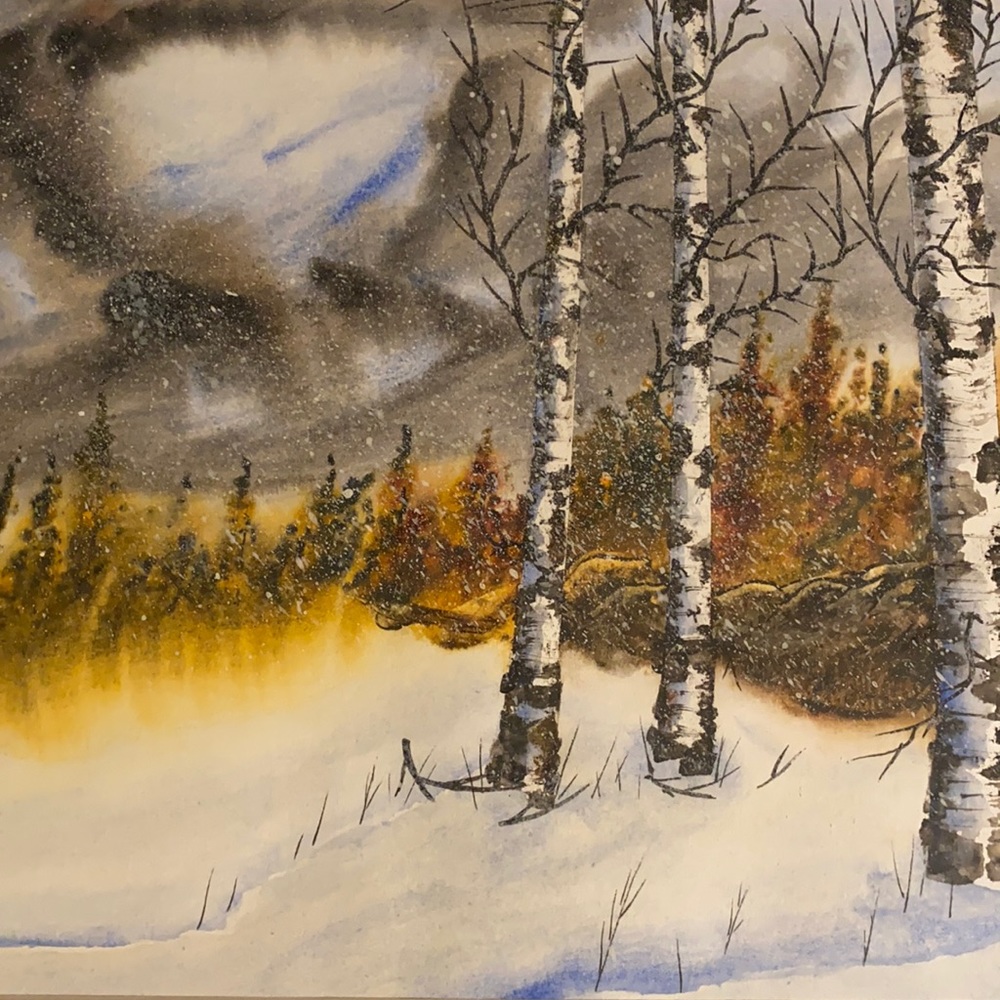 Original Watercolor 16x20 Winter Wind